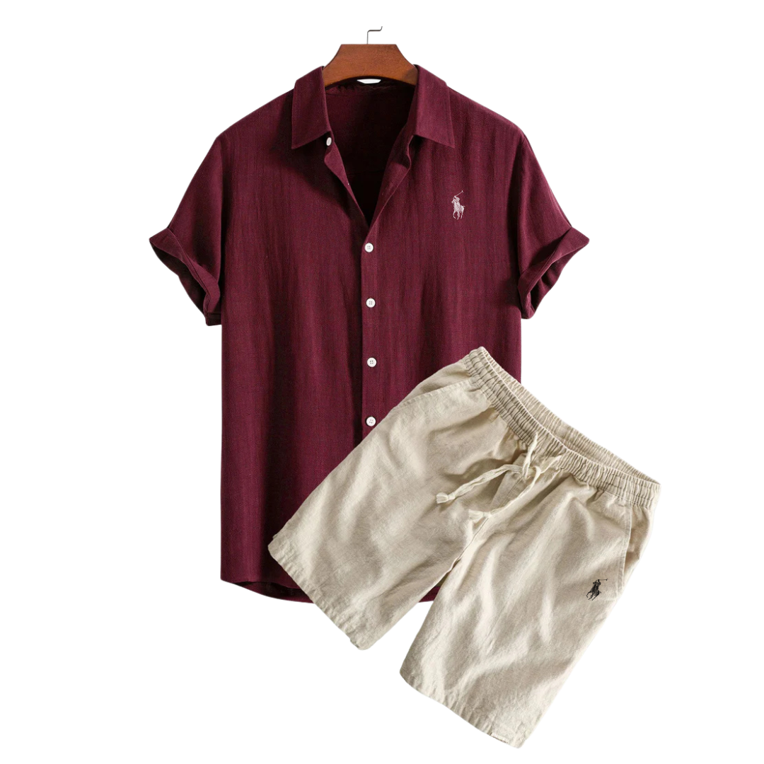 Ꮢаlph Laurеn Premium Linen Shirt & Shorts Set