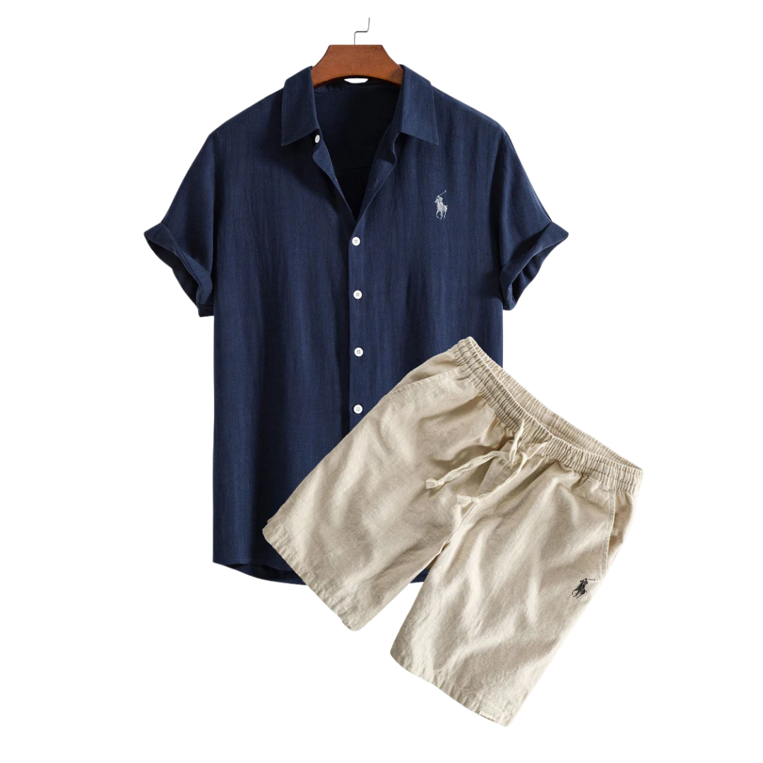 Ꮢаlph Laurеn Premium Linen Shirt & Shorts Set