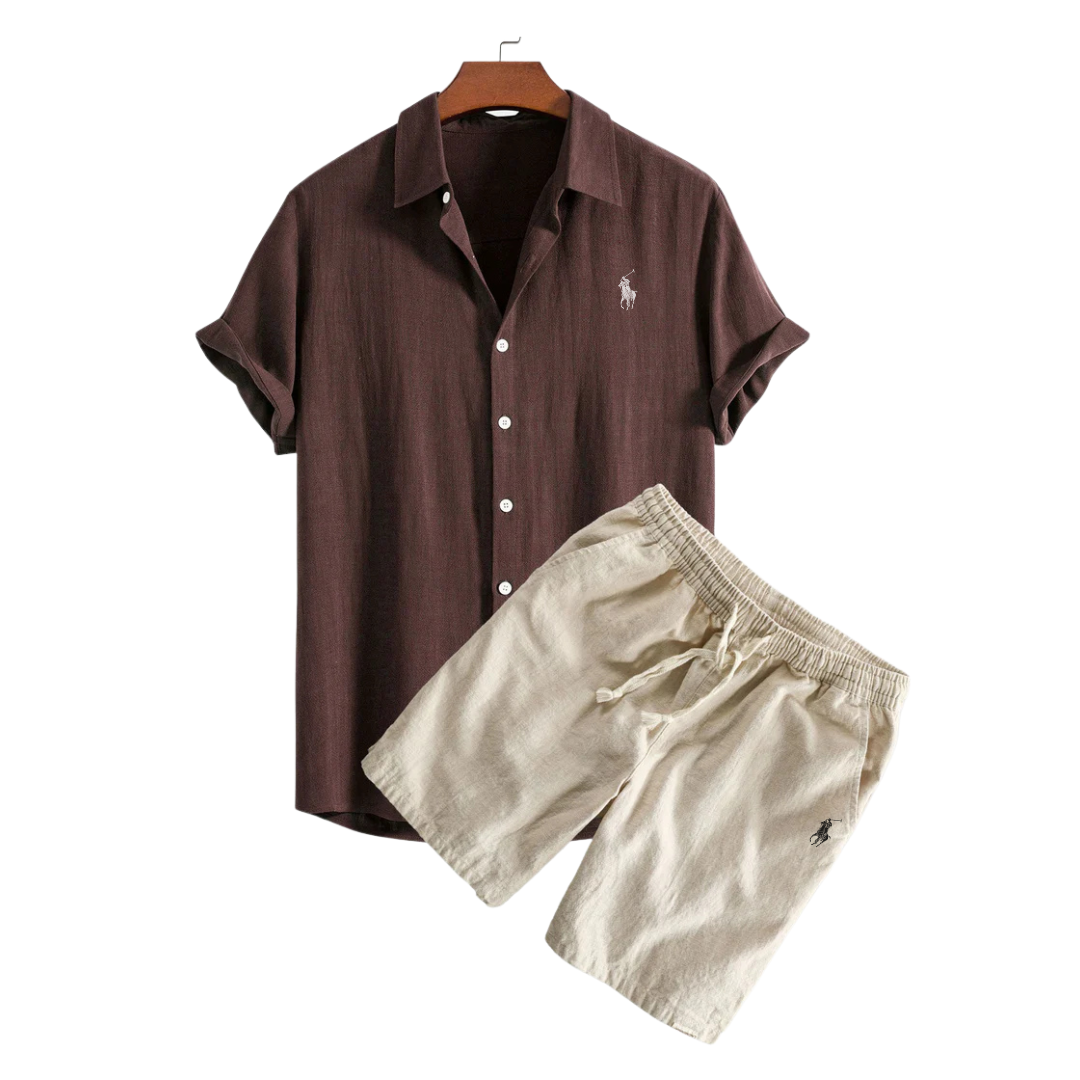 Ꮢаlph Laurеn Premium Linen Shirt & Shorts Set