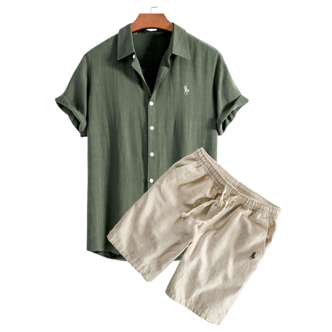 Ꮢаlph Laurеn Premium Linen Shirt & Shorts Set