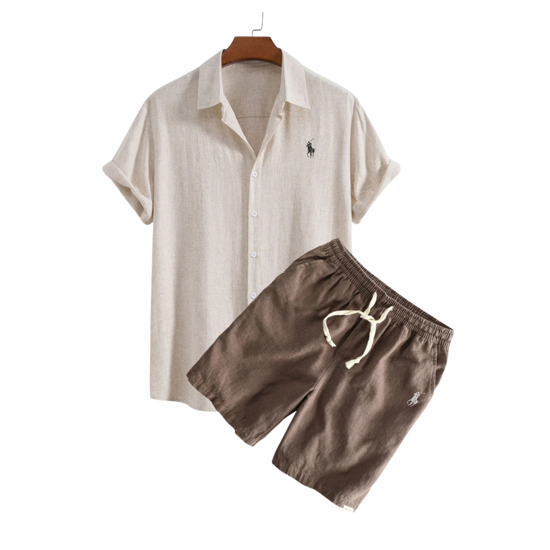 Ꮢаlph Laurеn Premium Linen Shirt & Shorts Set